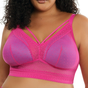 Sujetador <span class=keywords><strong>de</strong></span> <span class=keywords><strong>realce</strong></span> con encaje Ladymate ODM/OEM, bralette largo sin aros con relleno para mujer, sujetador <span class=keywords><strong>de</strong></span> encaje <span class=keywords><strong>de</strong></span> talla grande. - Product Image 3