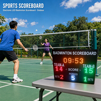 Tableau de score électronique LED pour badminton avec minuteur de jeu et affichage des périodes pour l'arbitrage des matchs de badminton