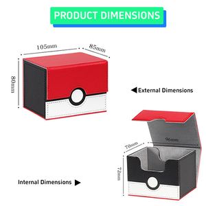 Caja de Cartas Personalizada FX con Capacidad para Más de 100 Cartas, Caja de Cartas TCG Horizontal con Diseño de Pokebola, Compatible con Cartas de Magic the Gathering Commander - Product Image 3