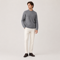Pull en laine 100% pour homme, col rond, tricoté sur mesure, vente en gros, 7GG, fabrication OEM ODM, marque privée