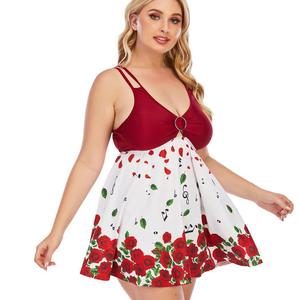 Wholesale Factory Price OEM ODM Ladies/Womens Halter Two Piece Beach Dress <strong>Tankini</strong> Set Plus Size Swimsuit Swimwear - Product Image 4