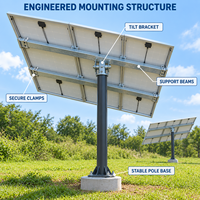 Support de montage photovoltaïque monopoteau personnalisé certifié CE, réglable pour installation au sol en extérieur