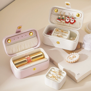 Cute Mini Travel Jewelry Storage <b>Boxes</b>, Multi-Size Portable Jewellery Organizers for Rings, <b>Earrings</b>, Necklaces & Lipsticks - Product Image 6