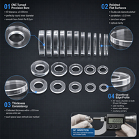 Kit d'alignement personnalisé en PMMA acrylique transparent de qualité optique, usiné CNC, comprenant rondelle plate, entretoise, anneau isolant, tolérance 0,005, OEM