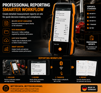 Analyseur de gaz de combustion Testo 300 NEXT LEVEL, capteur O2 CO, pour le test des systèmes de chauffage HVAC, noir