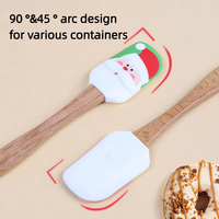 Spatule en silicone de la série Bonhomme de neige de Noël, outil de cuisine pour la pâtisserie, pour mélanger et racler les gâteaux