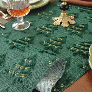 Runner Natalizio 2025 con Albero di Natale e Babbo Natale, Decorazioni Natalizie per Tavola e Casa - Product Image 4