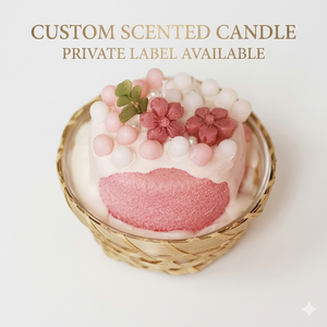 Vela Aromática con Aroma a Postre de <span class=keywords><strong>Sakura</strong></span> al por Mayor |   Cera de Soja Floral Rosa a Granel |   Regalos Personalizados y de Marca Privada para Minoristas - Product Image 1
