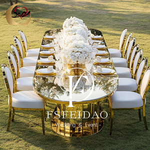Juego de Comedor Moderno con 8 Sillas, Patas de Acero Inoxidable, Vidrio Blanco, Forma Ovalada, Muebles para el Hogar - Product Image 4