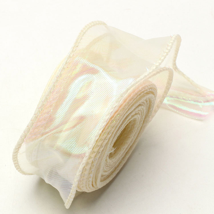 Single Face Style Bow Mesh Fish Tail Yarn Flower Packaging Gift Bouquet Satin Ribbon
