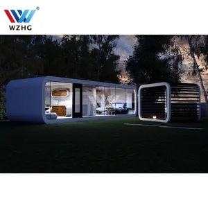 Apple Cabin 20ft/30ft/40ft moderne populaire maison préfabriquée hôtel boutique mobile maison bureau 3 ans carport maisons en bois