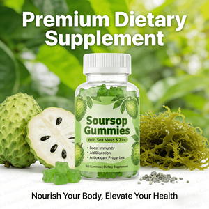 Caramelle Gommose 3-in-1 al Soursop <span class=keywords><strong>con</strong></span> Muschio Marino e <span class=keywords><strong>Zinco</strong></span>, Superfood Quotidiano per il Supporto Immunitario, Delizioso e Naturale Integratore di Graviola - Product Image 2