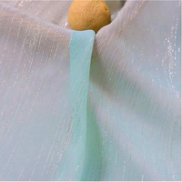 Tissu en maille Dobby côtelé 100% polyester, fil argenté, imperméable, occultant, antistatique, pour vêtements de filles
