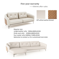 Das Beliebteste Nordische Moderne Wohnzimmer Ecksofa Kombination PU-Leder Sofa Echtleder 1+3+4 Modulares Sofa-Set