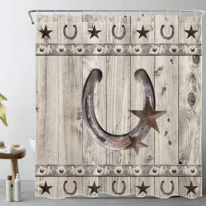 Cortina de ducha estilo Cowboy occidental, accesorios de baño Estilo Vintage <span class=keywords><strong>primitivo</strong></span> americano - Product Image 3