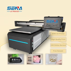 Hoàn toàn tự động 6090 UV Led in trường hợp điện thoại gỗ kết cấu kim loại thủy tinh PVC Acrylic lá UV phun máy in phẳng Cmyk + W véc ni - Product Image 1