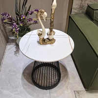 Table basse en marbre au design italien, nouvelle mode, simple et luxueuse, en acier, pour salle à manger, salon et usage domestique, idéale pour les villas