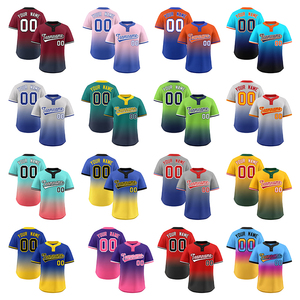 OEM Logo de broderie personnalisé nom dégradé de couleur chemise de baseball impression numérique séchage rapide polyester USA taille maillot de baseball pour hommes - Product Image 2