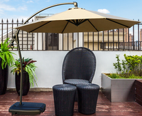 GLOBAL TENT Parasol banane en porte-à-faux pour patio personnalisé avec panneau solaire LED