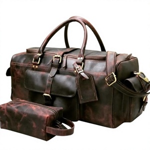Ready Stock B.S International Indian-Made Luxury Genuine Leather Duffle Bag Zipper Closure Large Capacity Eco-Friendly Clothes - Product Image 3