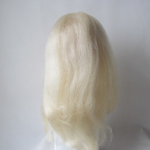 Set Completo di Parrucca <span class=keywords><strong>Bianca</strong></span> con Pizzo Trasparente, Barba, Sopracciglia e Baffi in Capelli Remy Annodati a Mano - Product Image 3