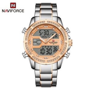 นาฬิกา NAVIFORCE รุ่น 9190 ขายส่งจากจีน นาฬิกาควอตซ์ดิจิตอลแบบกำหนดเองสำหรับผู้ชาย นาฬิกาข้อมือหรูหราสีทองกันน้ำสำหรับผู้ชาย - Product Image 1
