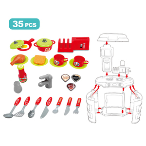 Ensemble de jouets de cuisine, nourriture factice, 35 pièces, accessoires de cuisine avec son et lumière réels pour les enfants, filles et garçons - Product Image 4