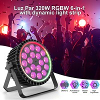 Projecteurs LED PAR 18x18W RGBWA+UV 6-en-1 avec mélange infini et effets arc-en-ciel, équipement DJ DMX512 pour DJ, discothèque, soirée