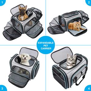 Transportín para Mascotas Aprobado por Aerolíneas, Transportín Grande y Blando para Viajes, Transportín Plegable para Gatos con Almohadilla de Felpa Extraíble y Bolsillos - Product Image 5