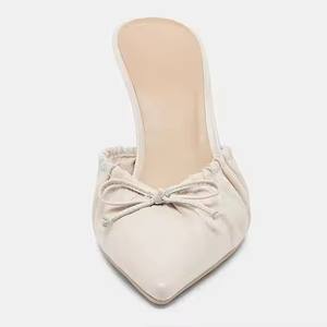 Escarpins à talons fins <span class=keywords><strong>pour</strong></span> femmes 8 cm Bout pointu Volants Dentelle supérieure Design <span class=keywords><strong>Semelle</strong></span> dure Chaussures d'été Hauteur croissante - Product Image 3