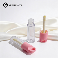 Nuevo Tubo Vacío de Plástico Transparente Redondo con Tapa de Rosca para Brillo Labial y Esmalte Labial, Personalizable con Logotipo