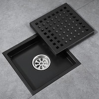 Grille de douche anti-insectes carrée noire en acier inoxydable chromé de haute qualité Homedec pour usage hôtelier et salle de bain