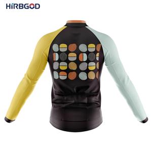 HIRBGOD-ropa de entrenamiento de lana para hombre, Jersey de <span class=keywords><strong>Ciclismo</strong></span> de lana merina resistente al viento y la lluvia al aire libre - Product Image 2