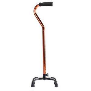 Hengfukang Aluminum Alloy Adjustable Four Legged Cane Bronze Color B07 <b>Walking</b> <b>Stick</b> For Elderly Support - Product Image 3