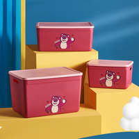 Bac de rangement empilable en plastique PP pour jouets d'enfants, motifs dessins animés (Fraise, Ours, Mickey), capacités multiples, pour chambre d'enfant