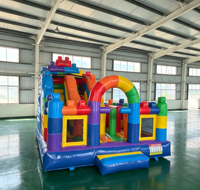 Château gonflable de jardin de haute qualité en bâche PVC 0,55 mm, design portable pour enfants, usage commercial sec, garantie 3 ans
