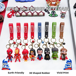New Heroes Idea Customize Cartoon Keychain 3D Rubber Eco-Friendly Anime <b>Spider</b> Bat Flash <b>Man</b> Promotion <b>Car</b> Pendant Gift Vietnam - Product Image 2