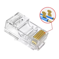 Conector RJ45 Cat5 sin Blindaje, Cabeza de Cristal, Conectores RJ45 Cat6 de Paso, Venta Directa de Fábrica
