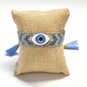 الأكثر مبيعًا إبداعية مصنوعة يدويًا من حبات Miyuki التركية الزرقاء عيون سوار قابل للتعديل شرابة مصنوعة يدويًا منسوجة بحبل يد للنساء MenJewelry - Product Image 5