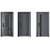 Portes coulissantes de sécurité extérieures modernes personnalisées en alliage de zinc et acier, à lignes verticales gaufrées, pour appartements, villas et maisons.