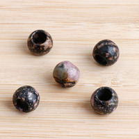 Perles de pierres précieuses à grand trou en quartz rose, jaspe rouge et agate, 10mm, 12mm, 14mm, 16mm, pour la création de bijoux