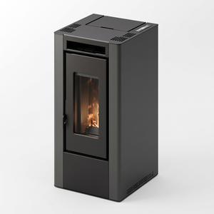 Poêle à granulés de bois moderne autoportant 8KW en acier avec télécommande pour chauffage intérieur et utilisation en salon - Product Image 1
