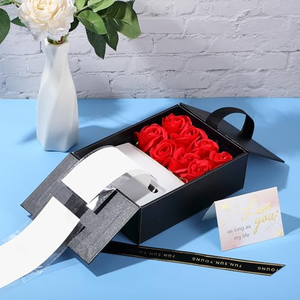 Boîte à bijoux en forme de rectangle à double porte pour collier pendentif fleur de rose, idéale pour la Saint-Valentin et l'emballage cadeau - Product Image 3