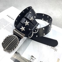 Nouvelle ceinture en cuir PU de haute qualité avec boucle en alliage, style hip-hop, tendance rock star, mode funky, unisexe, cadeau pour homme, largeur 3,8 cm, longueur 105 cm