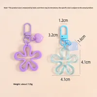 Gantungan Kunci Bunga Alami Berongga Besar Baru Aksesoris Bentuk Hati Kecil Liontin Tas Wanita DIY Buatan Tangan Plastik/Resin