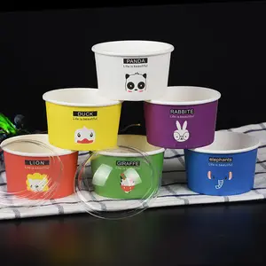 Custom 200ml Disposable Ice Cream Paper Bowl Ice Cream Cup Ice Cream Packaging Containers Paper Box Cake Paper Cup