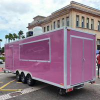 Camion-restaurant buffet mobile de forme carrée avec cuisine complète et toilettes pour Retail-220v de vinerie de crème glacée de restauration rapide de rue