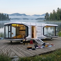 Capsule spatiale mobile entièrement meublée, cabane préfabriquée pour hôtel de glamping sur le camping