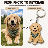 Porte-clés Golden Retriever en gros, porte-clés personnalisé en métal émaillé avec photo de chien, cadeaux souvenirs personnalisés pour animaux de compagnie