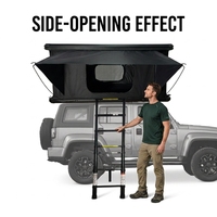 Tente de toit rigide noire pliable à ouverture latérale avec auvent pour SUV tout-terrain – Vente en gros